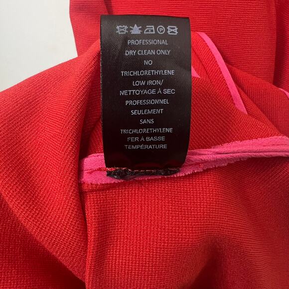 Zac Posen Womens Midi Cocktail & Party Dress XS V-Neck Red Halter Dress - Picture 8 of 16